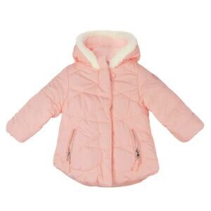 New! Steve Madden Girl's 12M Faux Fur Trim Hooded Puffer Coat Jacket
